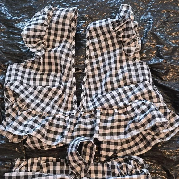 Black and White Gingham Romper - Picture 2 of 4